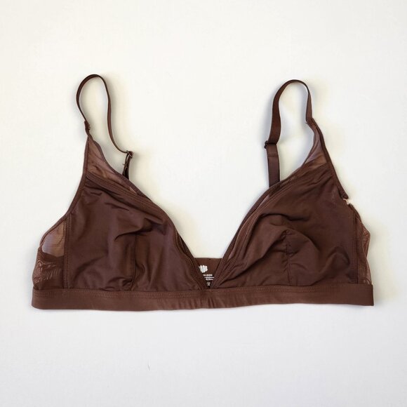 Parade Triangle Soft Mesh Bralette Brown sz M *FLAWED* - Picture 1 of 8